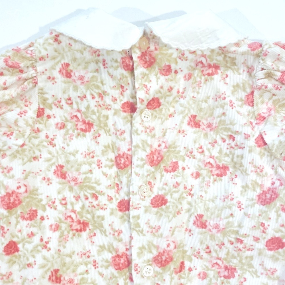 Vintage Ralph Lauren Velour Coverall Girls Medium Floral All-in-One Romper Fall - Picture 5 of 5